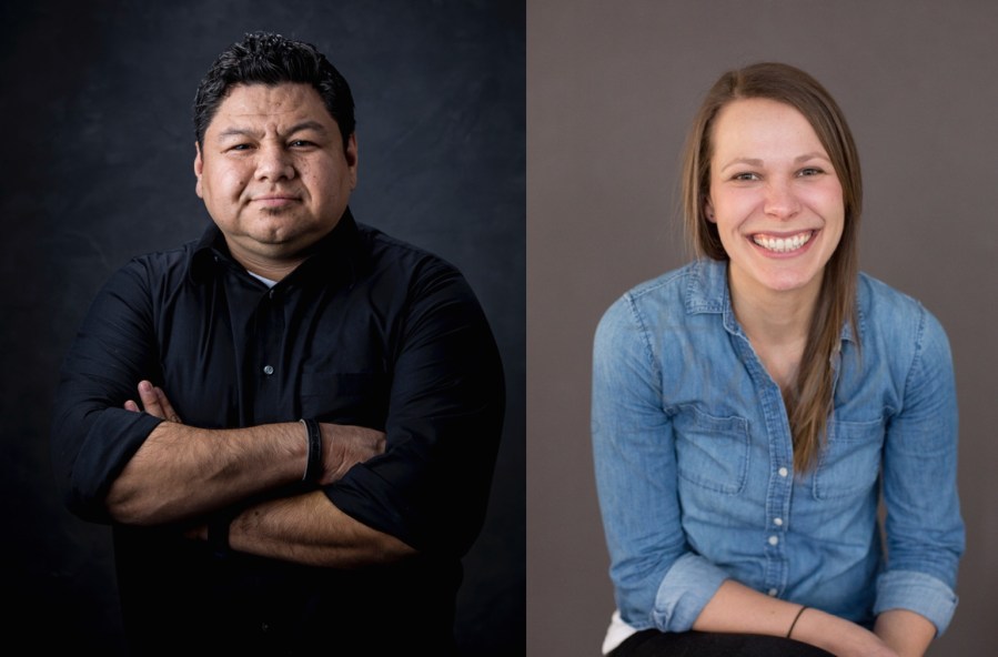 Frank Juarez, Sheboygan North High School, art dept chair, and Elyse Lucas, Appleton Career Academy, art educator